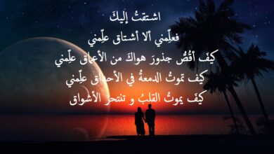 شعر فصحى عن الشوق