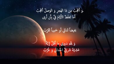 أبيات شعر عن الهجر و الحنين.