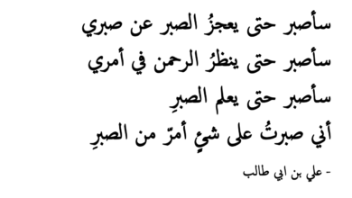 شعر عن الصبر