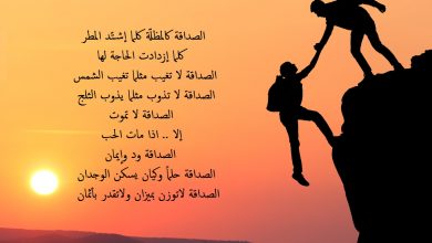 خلفية معبرة عن الصداقة مكتوب عليها شعر.