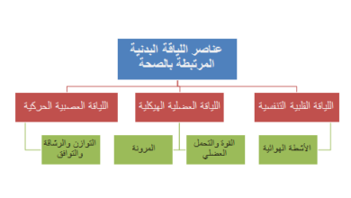 عناصر اللياقة البدنية المرتبطة بالصحة ما هي ؟